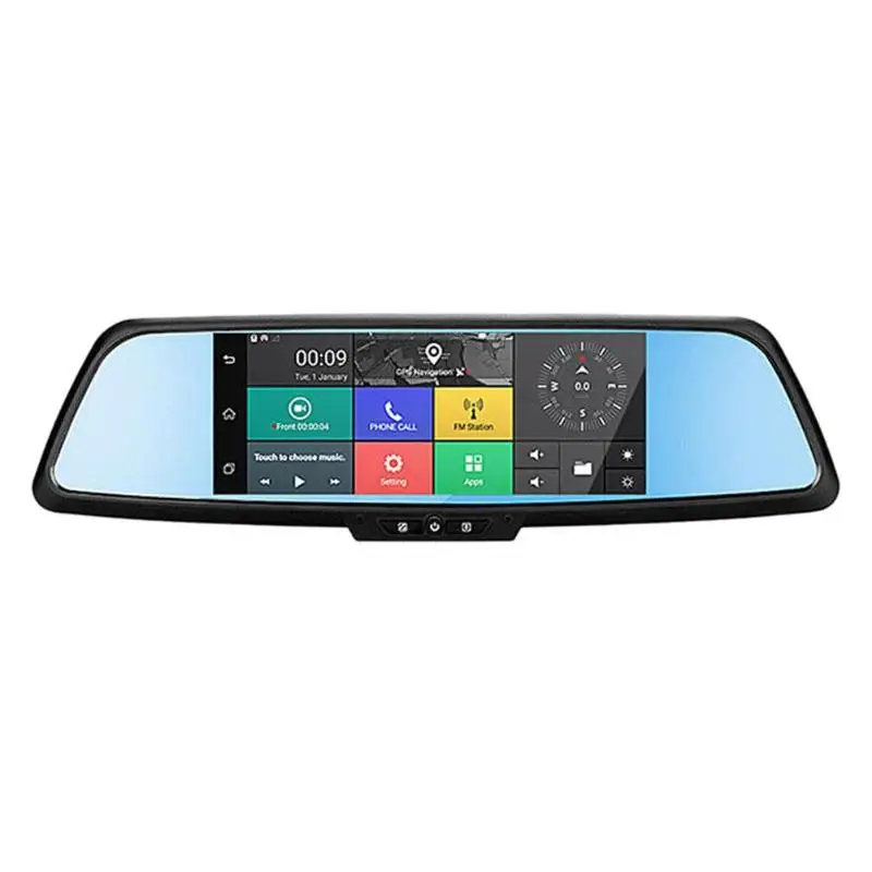 

VODOOL 7'' Car DVR Camera IPS Bluetooth Dual Lens 3G Android with GPS Rearview Mirror Car Dash Camera High Quality