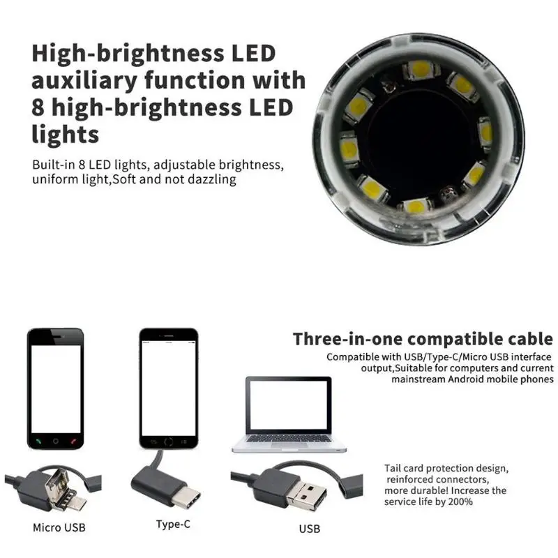 3 в 1 беспроводной Wi Fi 8LED 1000X цифровой 2 мегапиксельный HD 1080P паяльный микроскоп