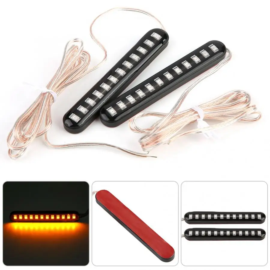

Motorcycle Signal Lamp Pair of 12 LED Motorcycle Flowing Water Turn Signal Light License Plate Tail Lamp Clignotant Moto