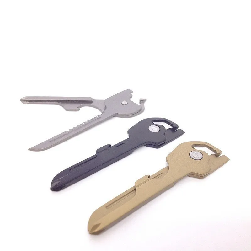 

Stainless Steel Folding Key Pocket Knife Screwdriver Cutter Saw Bottle Opener Outdoor Multi-function Utility Key Tools