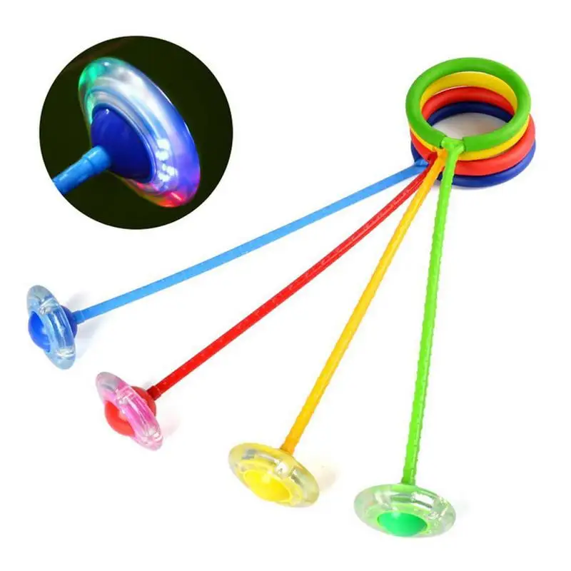 

Flashing Jumping Ball Outdoor Fun Toy Balls for Kids Child Sport Movement Ankle Skip Color Rotating Bouncing Balls Random Color