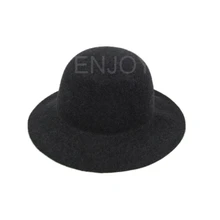 Женская модная шляпа с широкими полями из шерсти фетровая шляпа гибкий колпак для девушек осеннее зимнее украшение шапки нейтральных тонов темно-серый