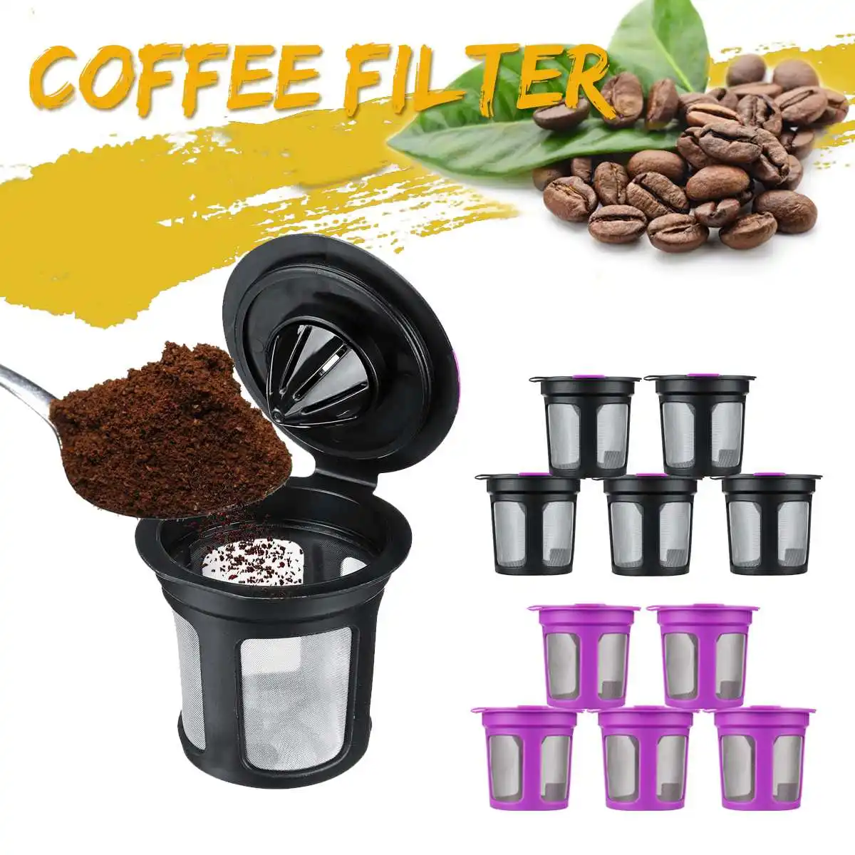 5Pcs 53Ml/19g Cafe Coffee Maker Machine Tea Filter Tool Coffee Capsule Cup Repeated Filling Coffee Filter Cup 5Pcs 53Ml/19g Cafe Coffee Maker Machine Tea Filter Tool Coffee Capsule Cup Repeated Filling Coffee Filter Cup