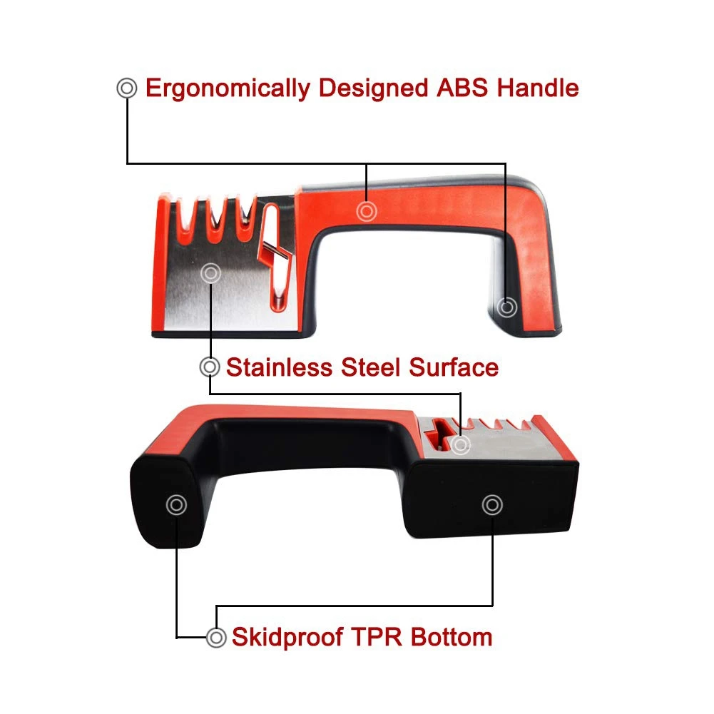 4 In 1 Knife Sharpener Cleaning Brush Sharpening Kitchen Knives Scissors