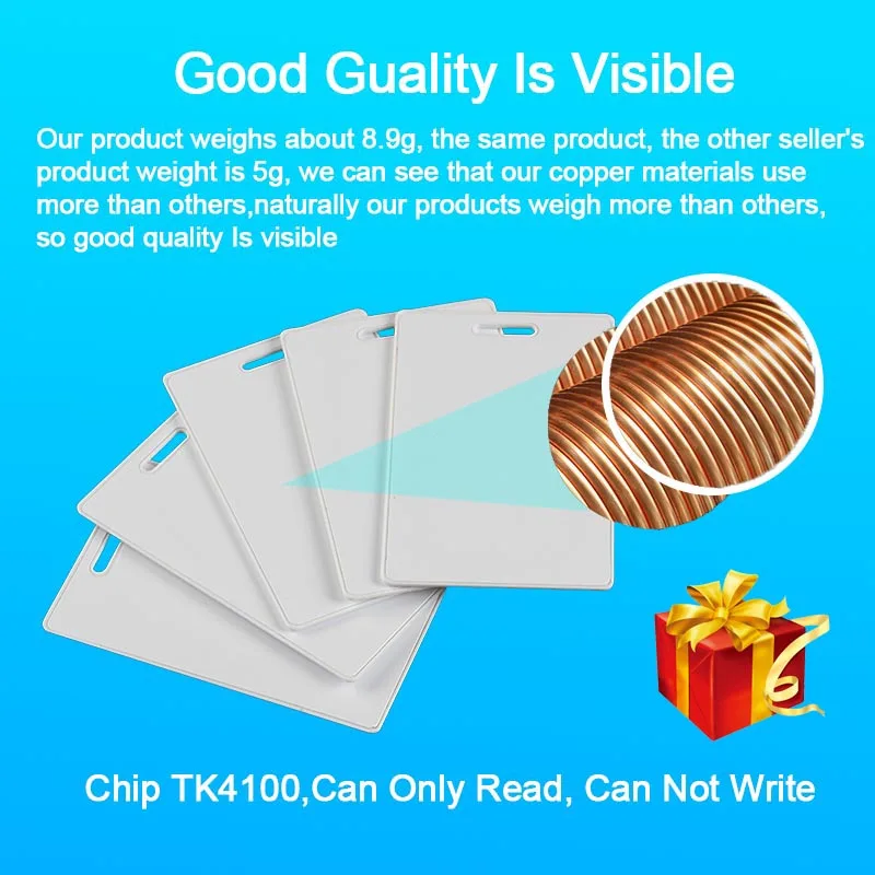 Eseye 50pcs 1.8mm EM4100 Tk4100 125khz Access Control Card Keyfob RFID Tag Tags Sticker Key Fob Token Ring Proximity RFID Card