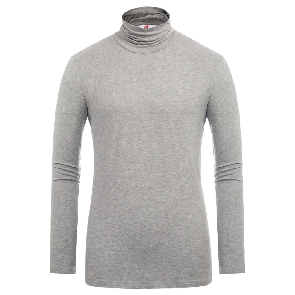 

Men Long Sleeve Pullover High Neck Turtleneck Stretch Slim Basic T Shirt Tee Top