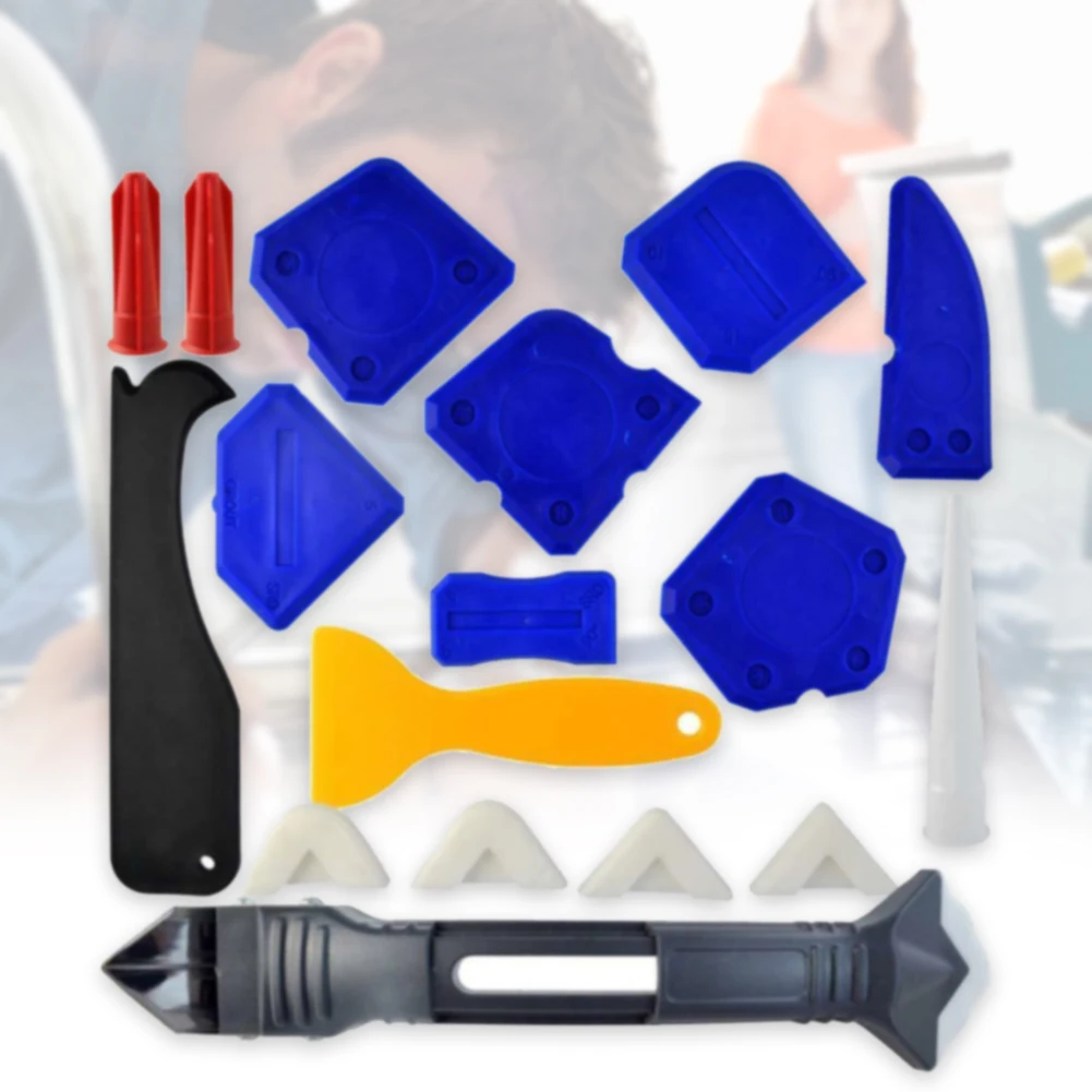 

18 Pcs Caulking Tool Kit Durable Silicone Sealant Grout Scraper Finishing Sealing Wearproof Accessories Corner Repair #05