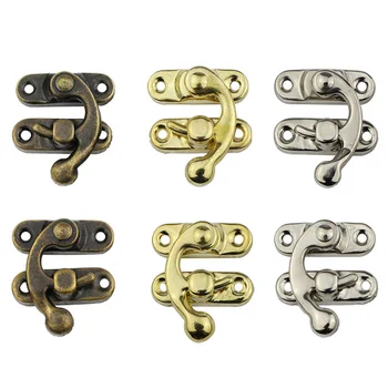 

Emarald 10PCS Small Antique Metal Lock Decorative Hasps Hook Gift Wooden Jewelry Box Padlock With Screws For bag Hardware