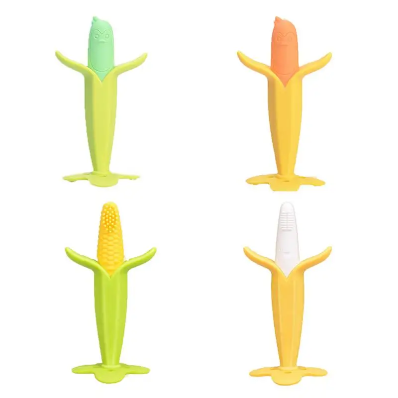 Детские Прорезыватель игрушечная зубная щетка младенческой мультфильм Форма Прорезыватель кукурузы силиконовые моделирующие безопасное