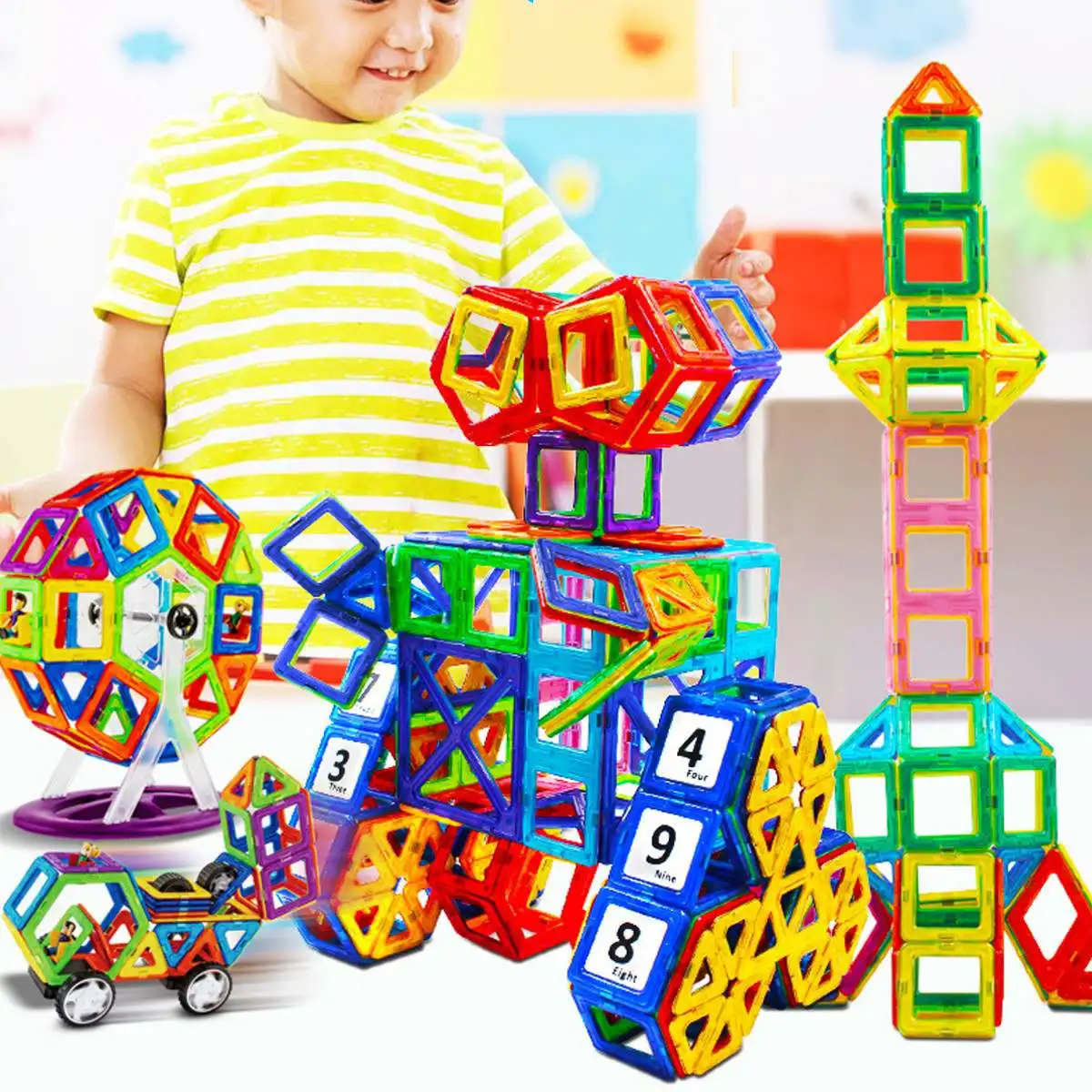 

Models Building Kit 217PCS DIY 3D Bricks Magnetic Building Blocks Toys Tiles Kids Children Gift Intelligence Educational Toy Set