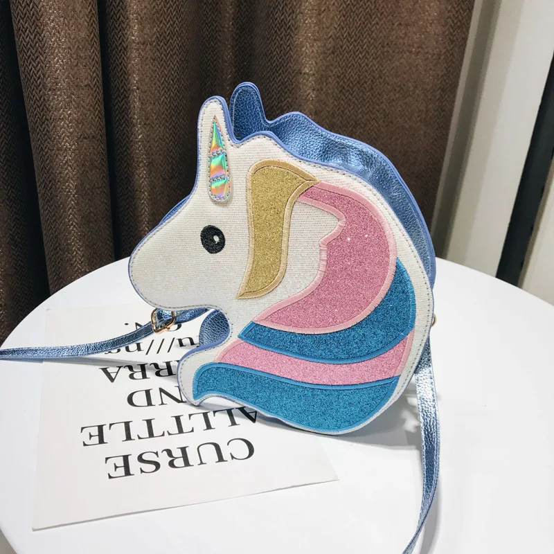 Cute Ladies Bag 2019 New Cartoon Unicorn Sequins Wild Girl Fashion Single Shoulder Messenger Bag Small Crossbody Bags For Women