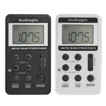 HRD-103 мини AM FM радио цифровой дисплей USB интерфейс ж/ремешок для наушников