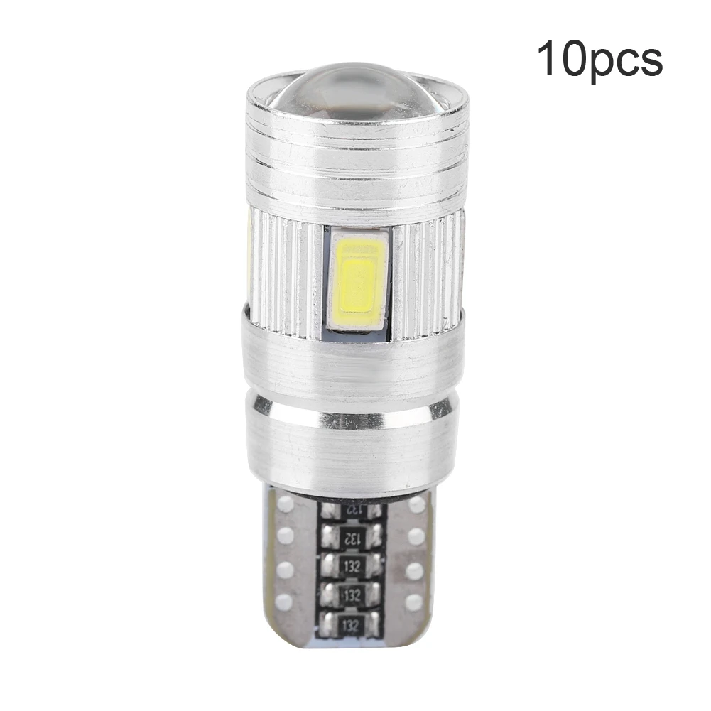 10 шт. T10 5630 6SMD W5W автомобильное декодирование светодиодный лампы Canbus Error Free Боковой габаритный фонарь освещения номерного знака «автомобильное парковочных огней