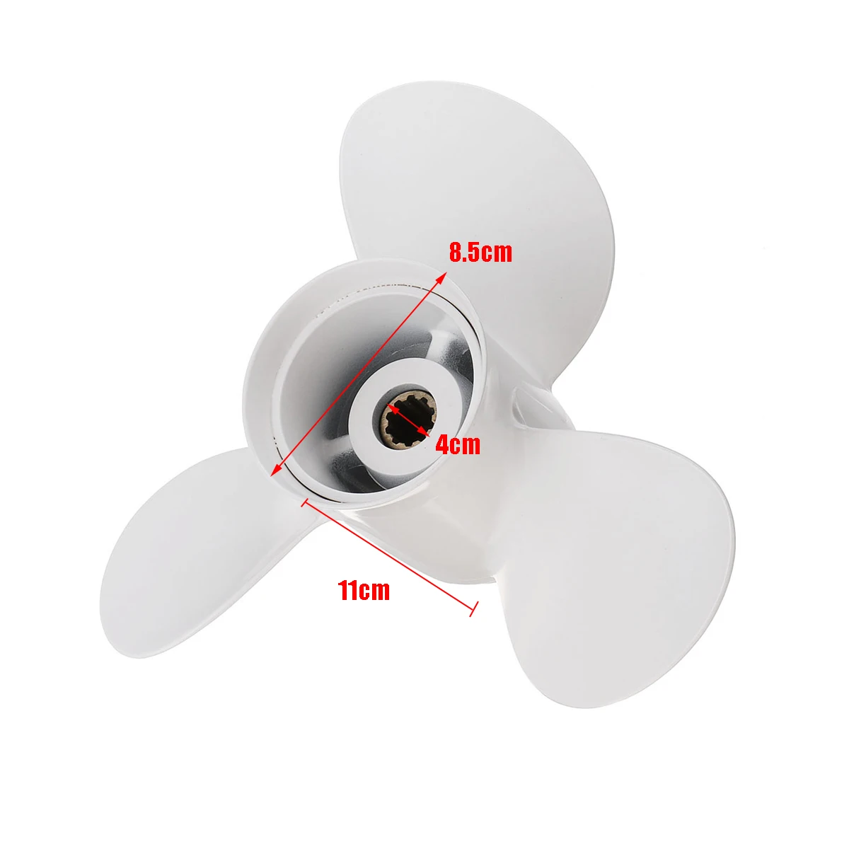 9 7/8 x 13 Marine Boat Outboard Propeller For Yamaha 20-30HP 664-45949-02-EL Aluminum Alloy White 3 Blades 10 Spline Tooth