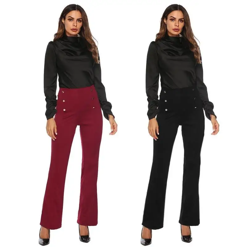 Женские брюки Slim Fit с высокой талией офисные женские осенне зимние модные