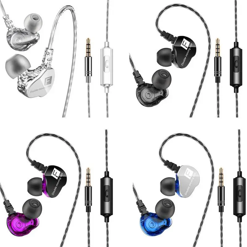 Double moving subwoofer mobile phone headset HiFi calling headset