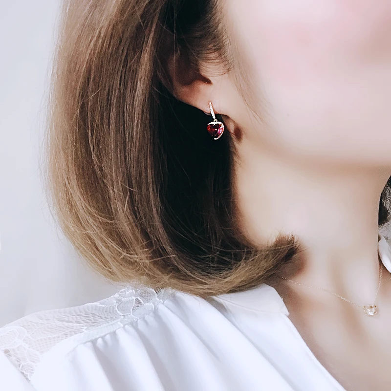Серьги подвески женские с фиолетовым и розовым камнем фианитом|Серьги-подвески| |