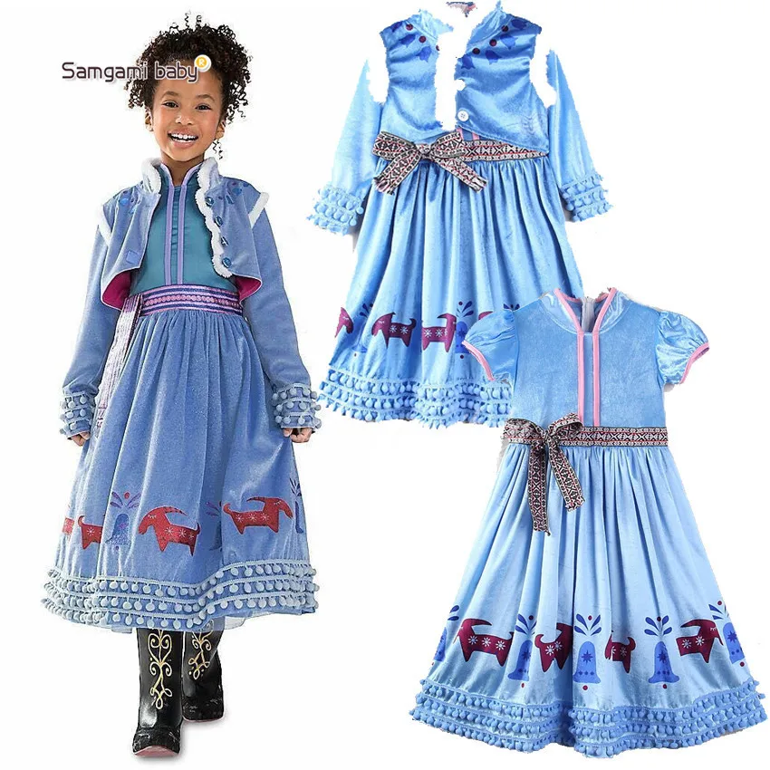 2019 Kids Frozen Dresses for Girls Children Anna Elsa Princess Costumes Toddler Girl Elsa Queen Clothes Cosplay Gown Snow Maiden