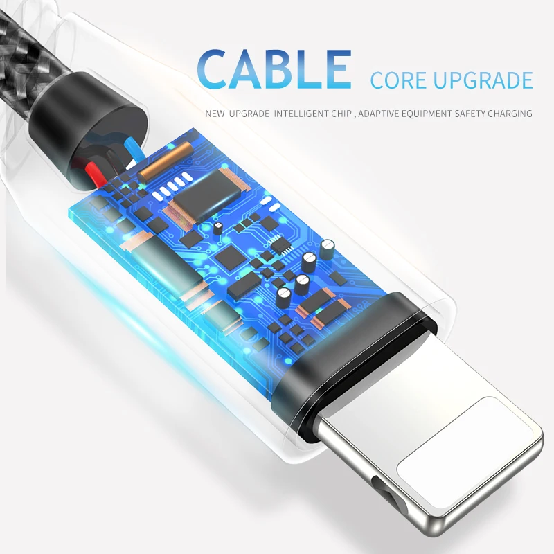 الهاتف المحمول الكابلات ل كابل iPhone 2.4A 2 M سريع شاحن/كابل شحن ل البرق فون X Xs 8 7 6 6 S 5 s البيانات/مزين كابل
