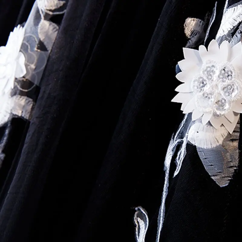 Dressv black v neck evening dress long sleeves backless appliques floor length wedding party formal dress evening dresses