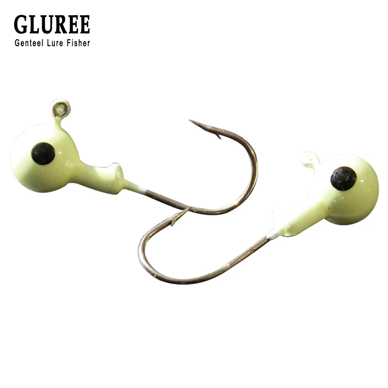 

GLUREE 1Pcs 3.5g Lead Jig Head Fishing Hook Fishing Tackle Accessories Barbed Fish Hooks Hard Baits Soft Lure Red Yellow