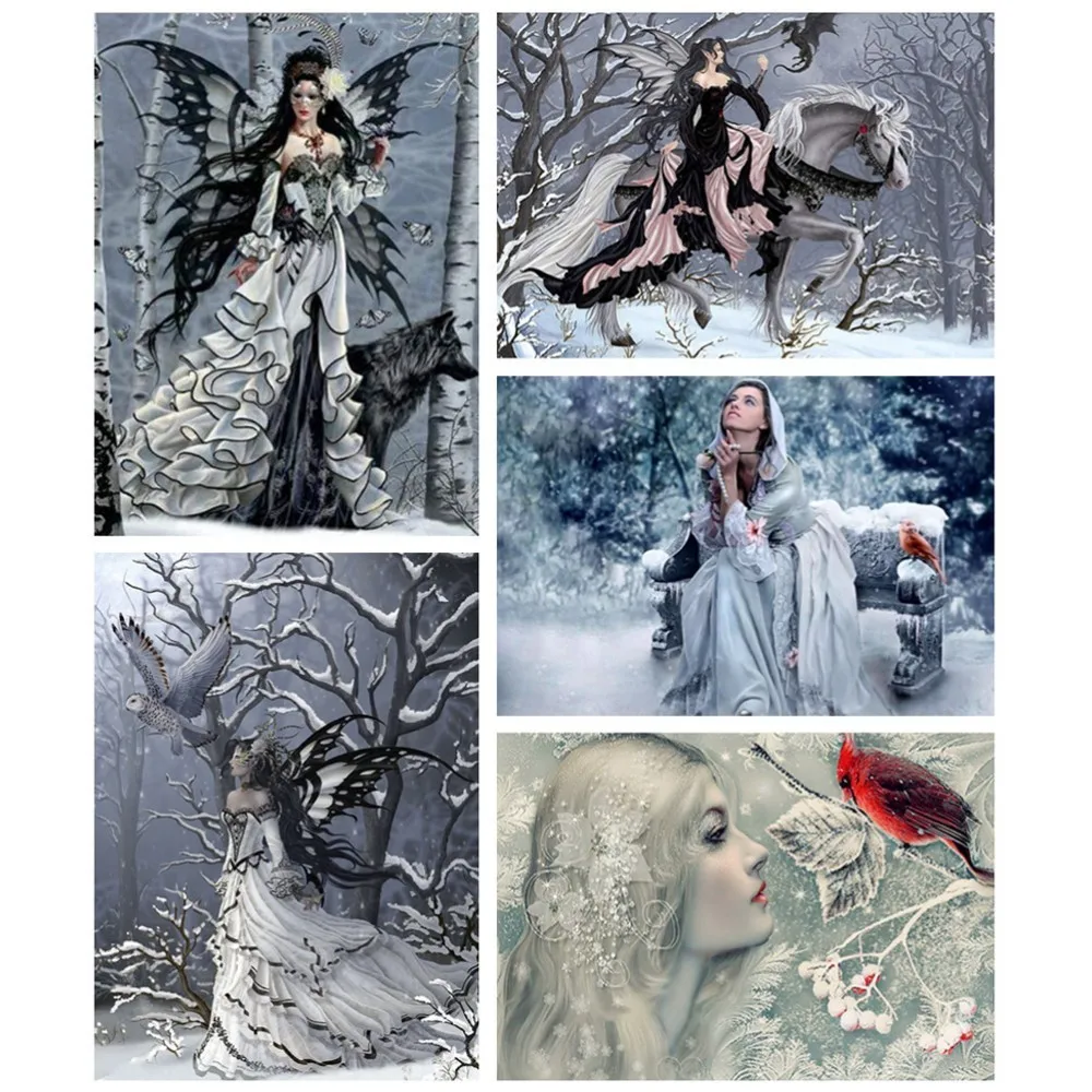 

HUACAN Full Square Fairy Diamond Painting Princess 5D DIY Diamond Embroidery Birds Picture Of Rhinestone Decor Home