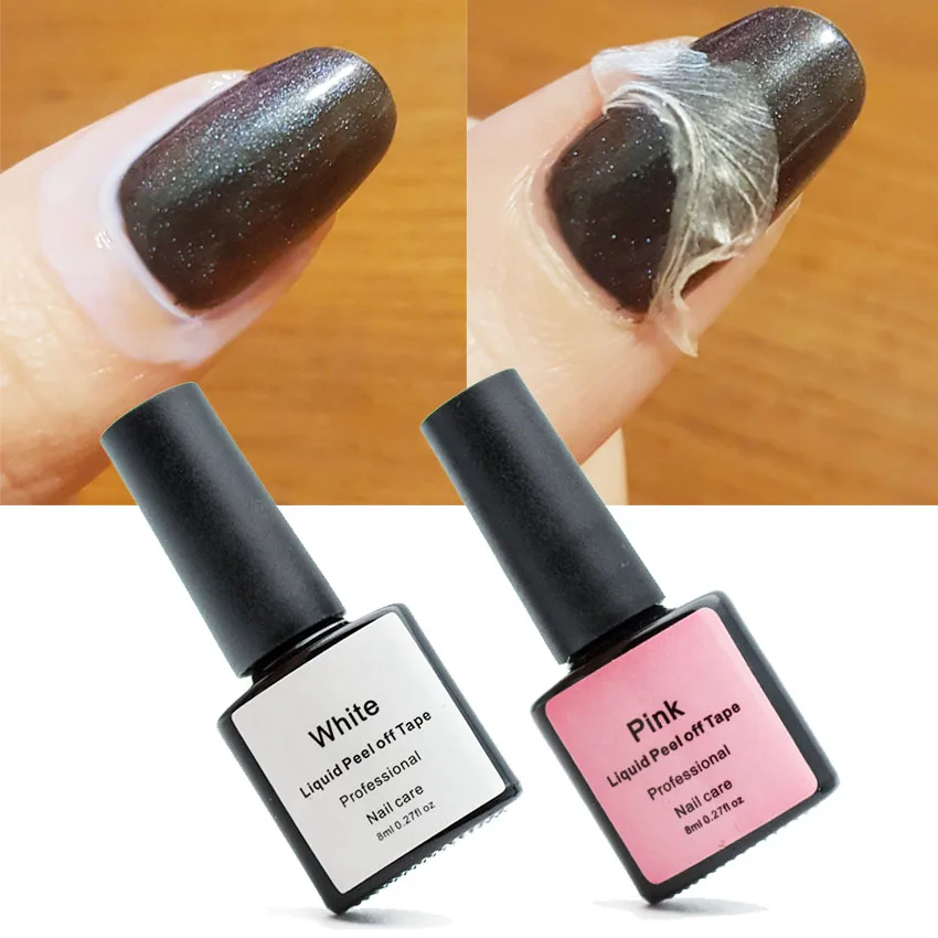 Белый/розовый Peel Off ногтей латекс жидкость ленты защита для кожи пальцев клей база, покрытие, уход Nail Art кутикулы крем ZJJ3007