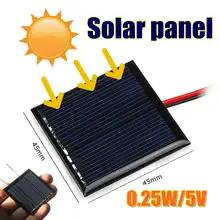 Новая солнечная панель DIY 0,25 Вт 5 в 45*45 мм с проводом мини поликремниевая Кремниевая эпоксидная доска мини-модели с питанием от батареи