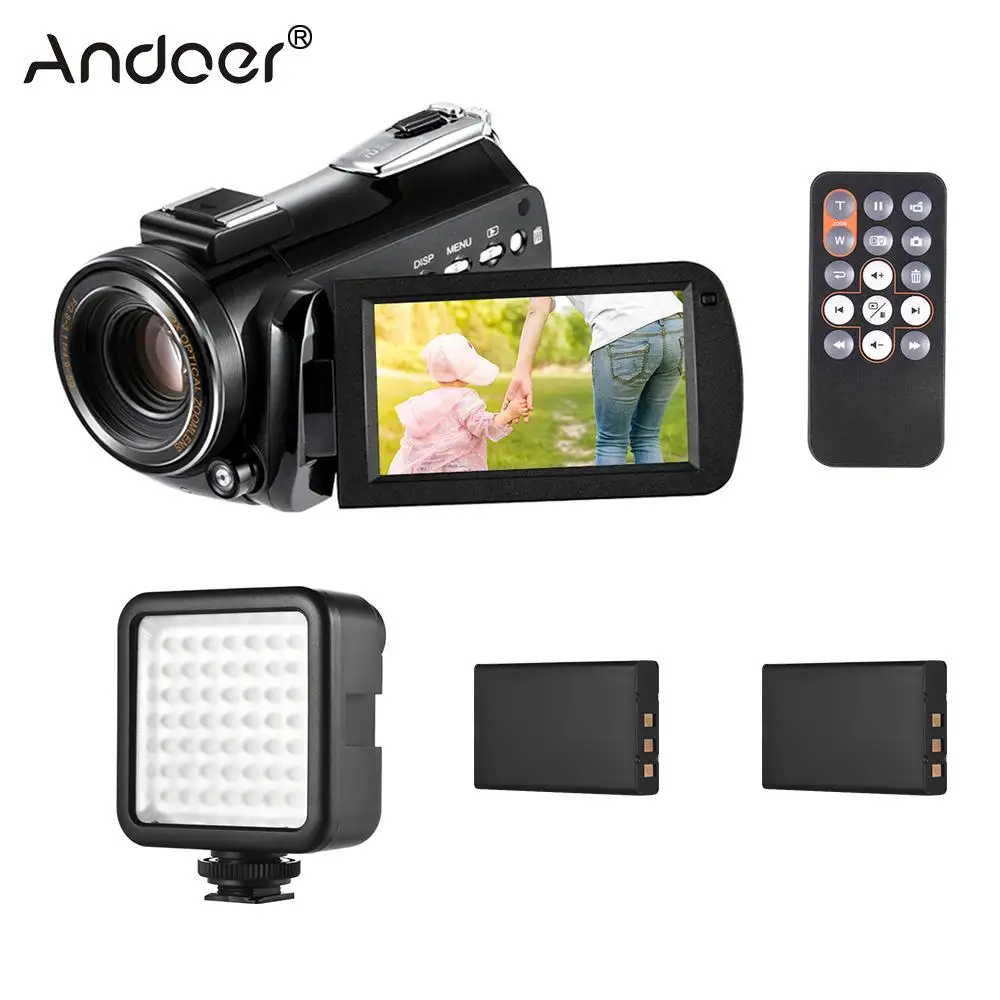 Andoer AC5 4K UHD 24MP Цифровая видеокамера с креплением на горячий башмак 2 шт литиевые