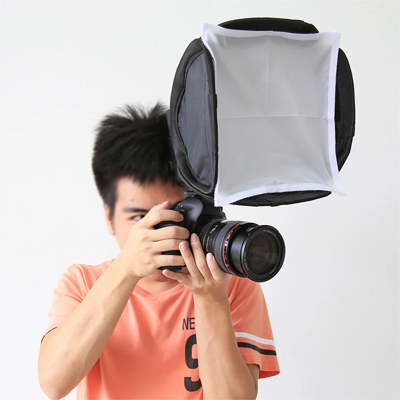 

23X23cm Easy-fold Ring Speedlite Flash Diffuser Reflector For Canon Nikon Godox Macro Shoot Portrait Photography