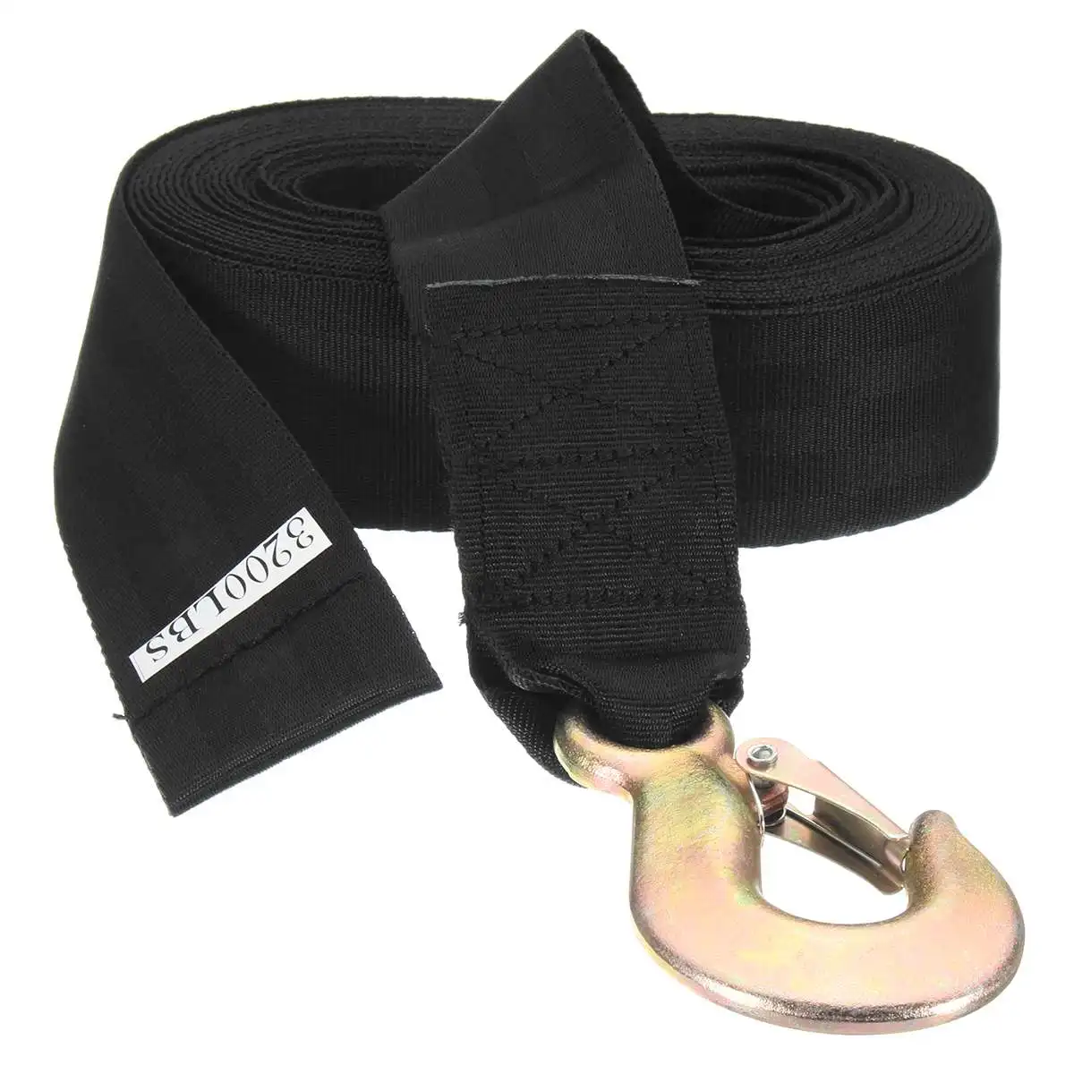 3200lbs قارب سيارة فان حبل للسحب الثقيلة الطريق الانتعاش سحب سحب حزام عززت الصب ونش مع السنانير 8 M x 50 مللي متر