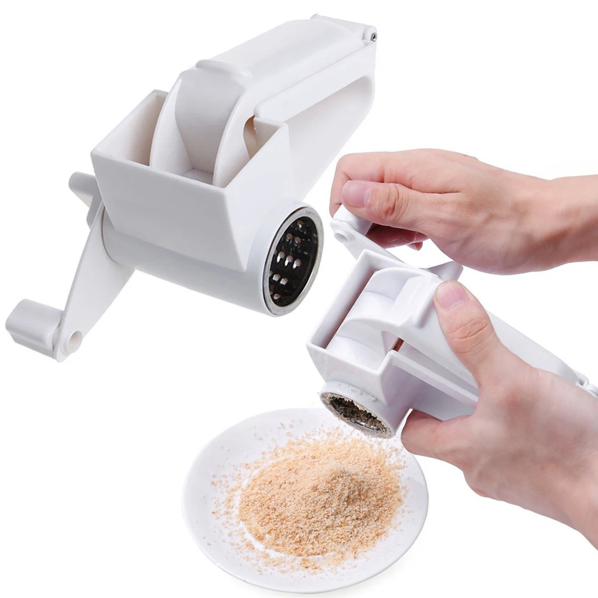 

Stainless Steel Cheese Grater Multi Purpose Rotary Nut Ginger Shredder Kitchen Tool
