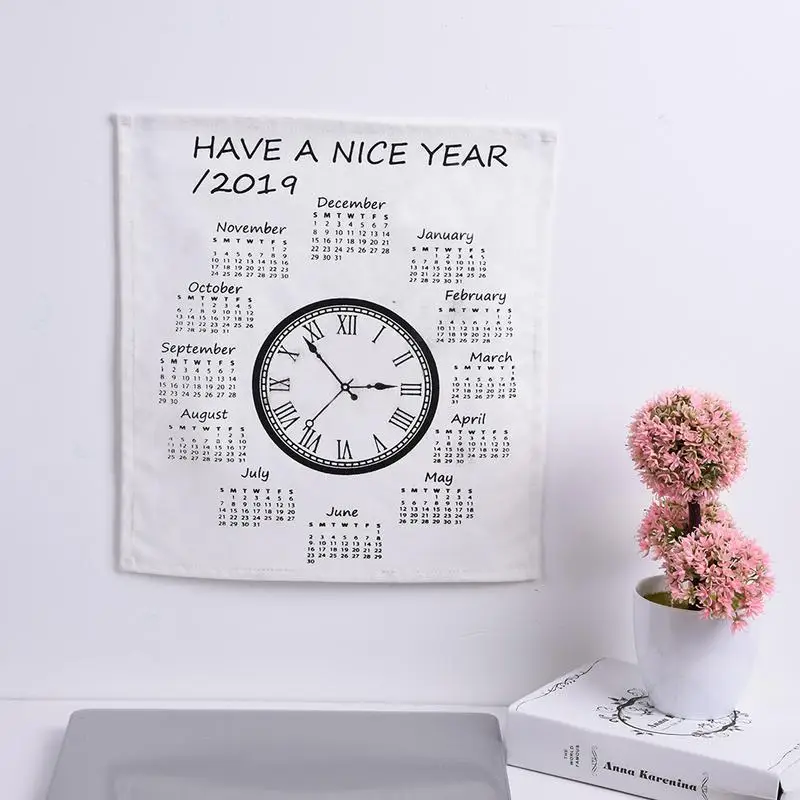 Календарь простой календарь креативный настенный хлопок календарь висячая ткань настенный календарь подвесная скатерть, украшение для дома