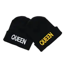KING шляпа королевы зимние шапки пара капот хип хоп горячая Распродажа для мужчин женщин теплая вязаная шапка пара теплая зимняя Кепка черный