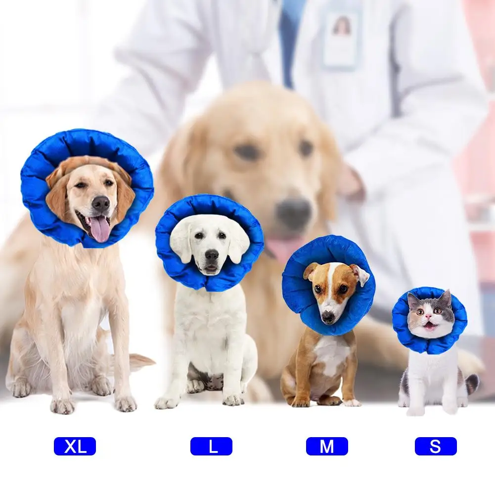 

Inflatable Dog Collar Pet PVC Short Plush Ring Anti-smashing Adjustable Beauty Recovery Protective Collar Durable And Stable