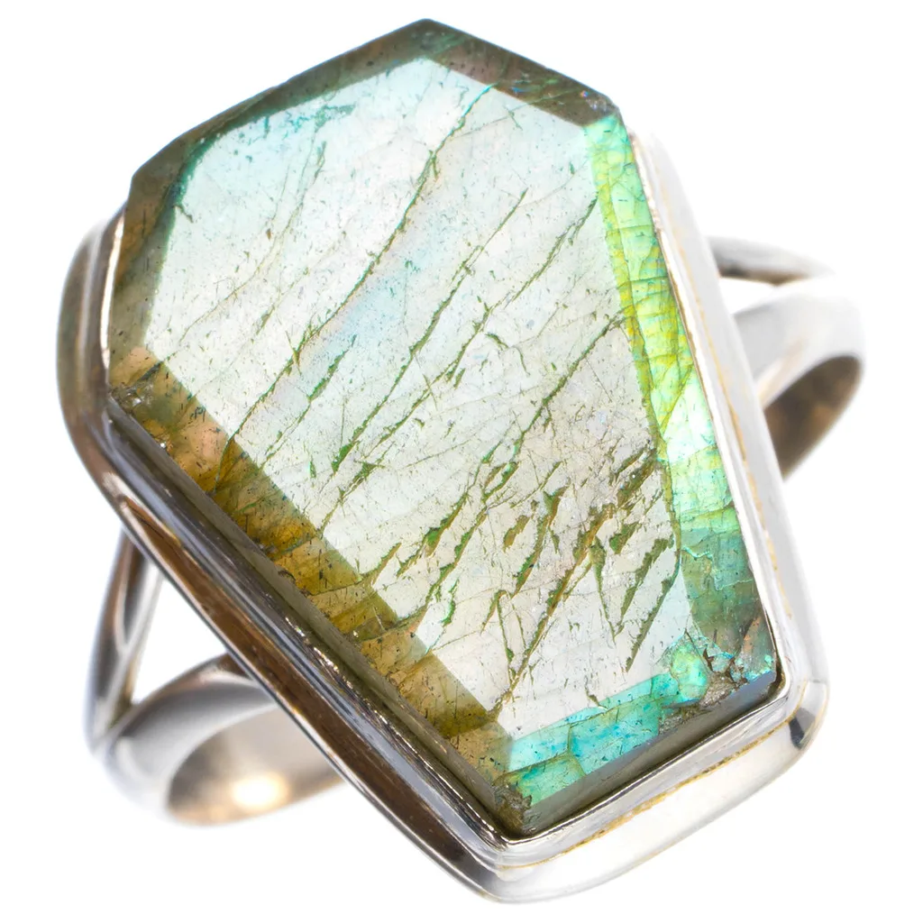 Natural Blue Fire Labradorite Handmade Unique 925 Sterling Silver Ring 9 Y5002 | Украшения и аксессуары