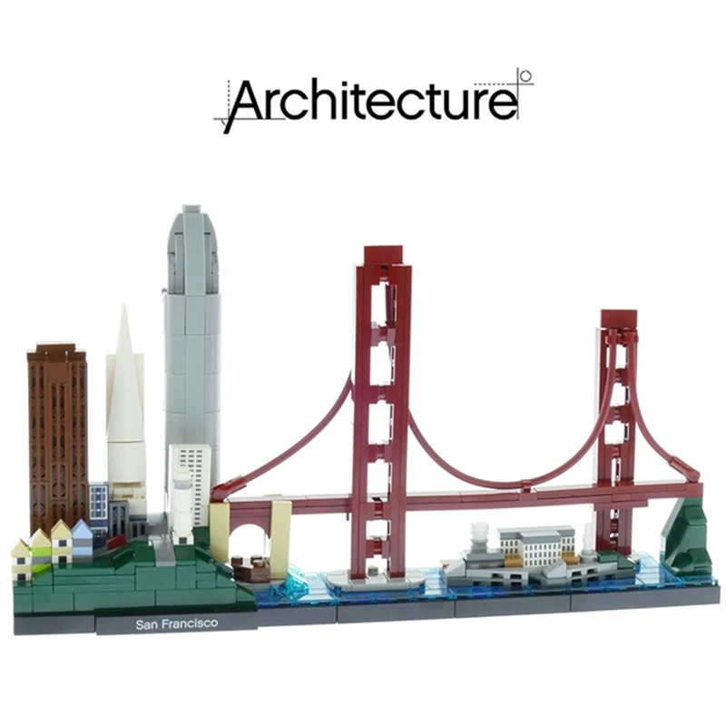 

Architecture San Francisco Building Blocks City Famous Model Bricks Toys Compatible Legoing 21043 17014