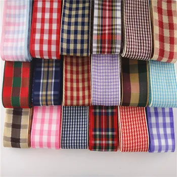 

18112404, 1" 25mm 5 yards grid lattice printed grosgrain ribbons gift packaging DIY handmade materials