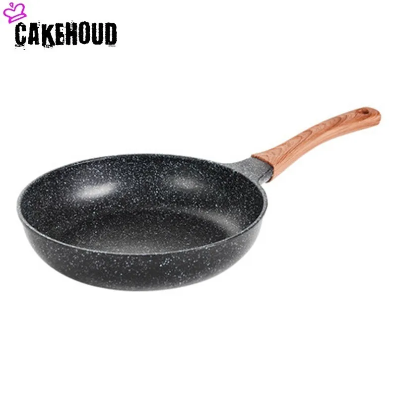 

CAKEHOUD Frying Pan Maifan Stone Flat Bottom Non-stick Pan No Oil Smoke Pot Wok Induction Cooker Universal 20Cm 24Cm 26Cm Pan