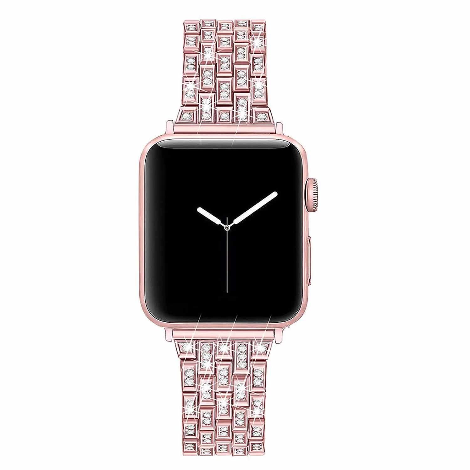 

For Apple Watch Band 38Mm Women Diamond Band For Apple Watch Series 4 3 2 1 Iwatch Bracelet Stainless Steel Strap(38Mm Rose Po
