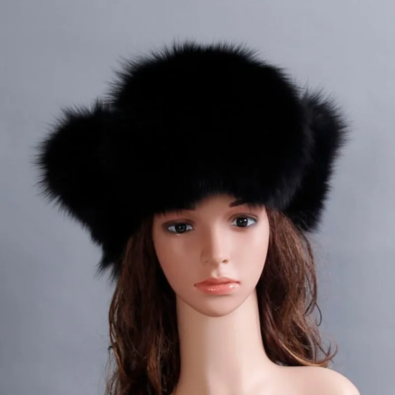 

Winter Women Fox Fur Hat Genuine Fox Fur Hat Fur Hat Unisex Winter Earflap 100% Natural Fox Fur Hat Free Shipping
