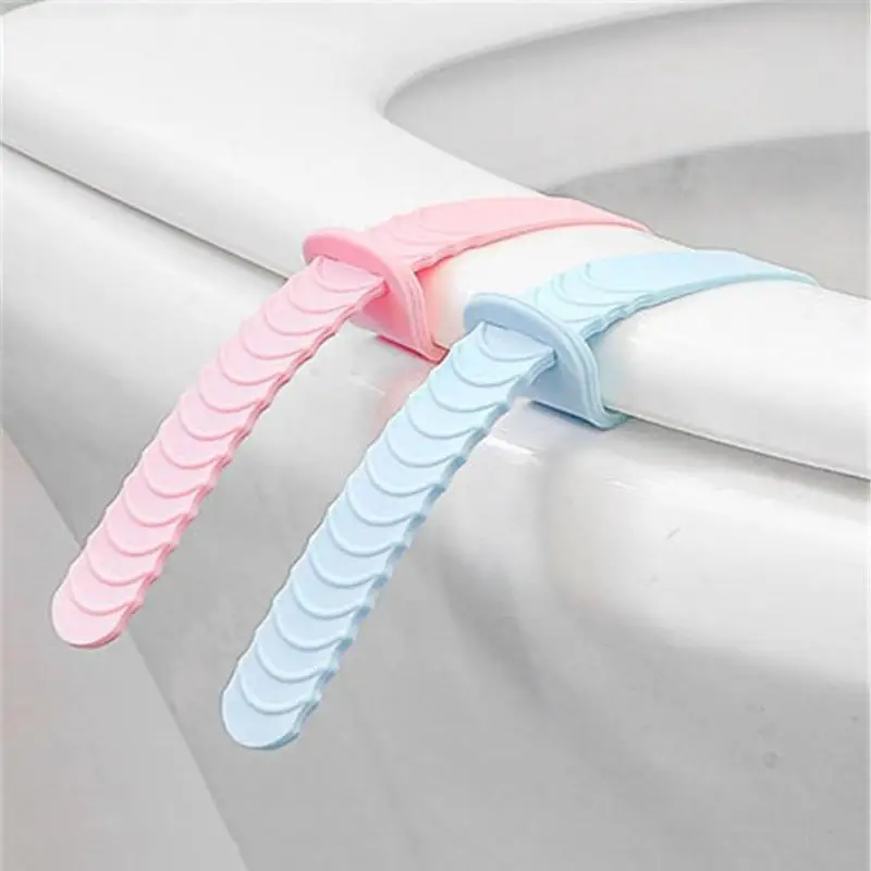 Pink Blue Silicone Toilet Seat Lifters Closestool Sanitary Cover Lifting Device Home Bathroom Products Toilet Seat Cover Supplie