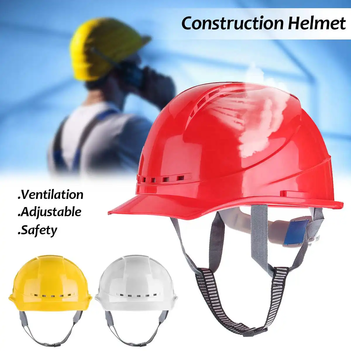

Safety Helmets Hard Hats Contruction Protector Wide Brim Hat Work Cap ABS Material Protective Helmet Breathable Engineering