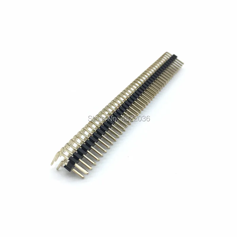 Двухрядный коннектор 2x40 10 шт. 2 мм 40 Pin штырьковый прямоугольный изогнутая