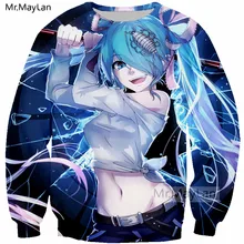 Harajuku Japanese Anime Hatsune Miku 3D Print Sweatshirts Men/Women Fashion Hiphop Streetwear Hoodie Girls Kawaii Tops Clothes