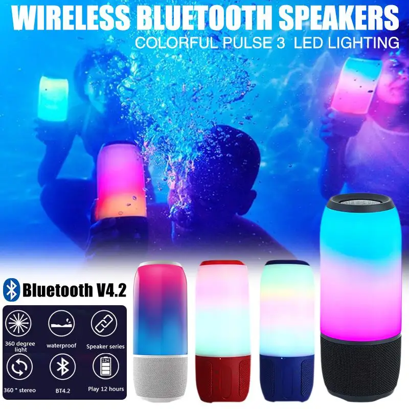

Outdoor Bluetooth Audio Dazzle LED Lights Portable Bluetooth Small Speaker Subwoofer Support Radio TF Card Call Function