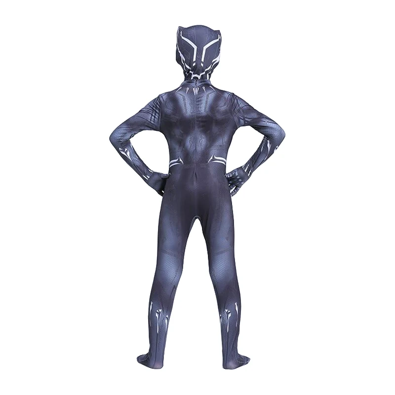 Tanie Dzieci czarna pantera kostium chłopiec dorosłych mężczyzn czarna pantera dzieci przebranie na karnawał kombinezon body kostium na halloween dla dzieci