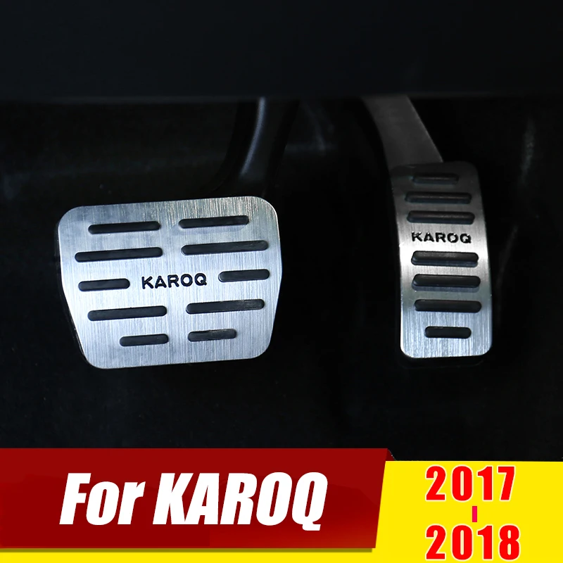 

For Skoda Karoq 2017 2018 AT Aluminum Car Styling Accelerator Pedal Brake Pedals Pads Non-Slip Cover Case Protector Accessories