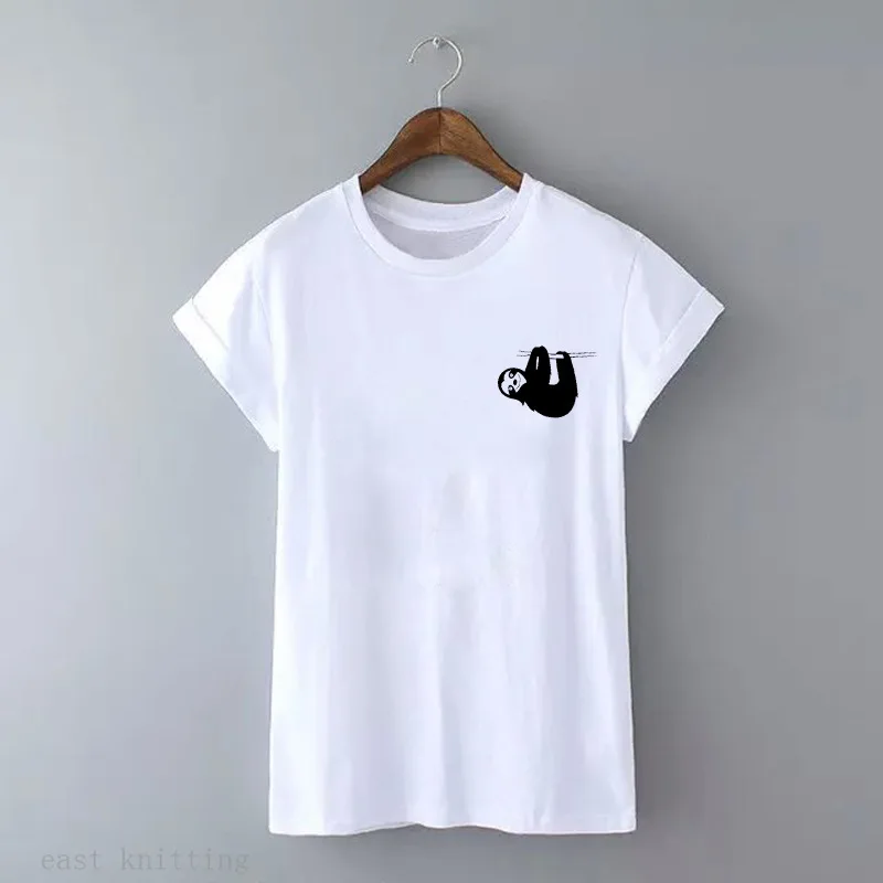 

2019 summer fashion loose printed cartoon sloths female T-shirt