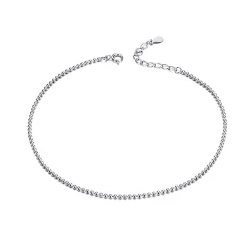 

Hot Sale Simple Essential Bead Link Anklets 925 Sterling Silver Bracelet For Foot Jewelry Silver Female Leg Chain Sct002